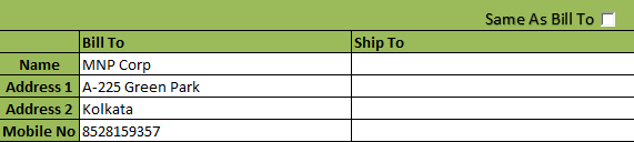 insert checkbox in excel to create invoice template