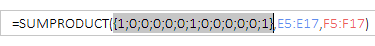 use double minus sigh with sumproduct if statement