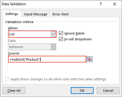 how to create a dependent drop down list in excel drop down window