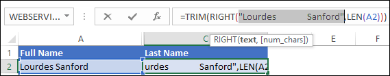 first part of formula to get last word from a text string from a cell in excel min