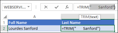 second part of formula to get last word from a text string from a cell in excel min
