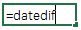 try to type datedif in a cell