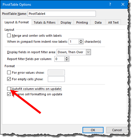excel pivot table tips tricks to disable auto width update when you update a pivot table