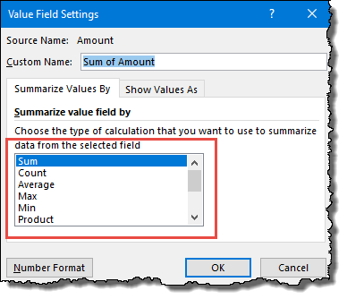 excel pivot table tips tricks to change values settings for value field
