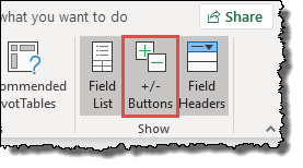excel pivot table tips tricks to hide unhide expand or collapse buttons