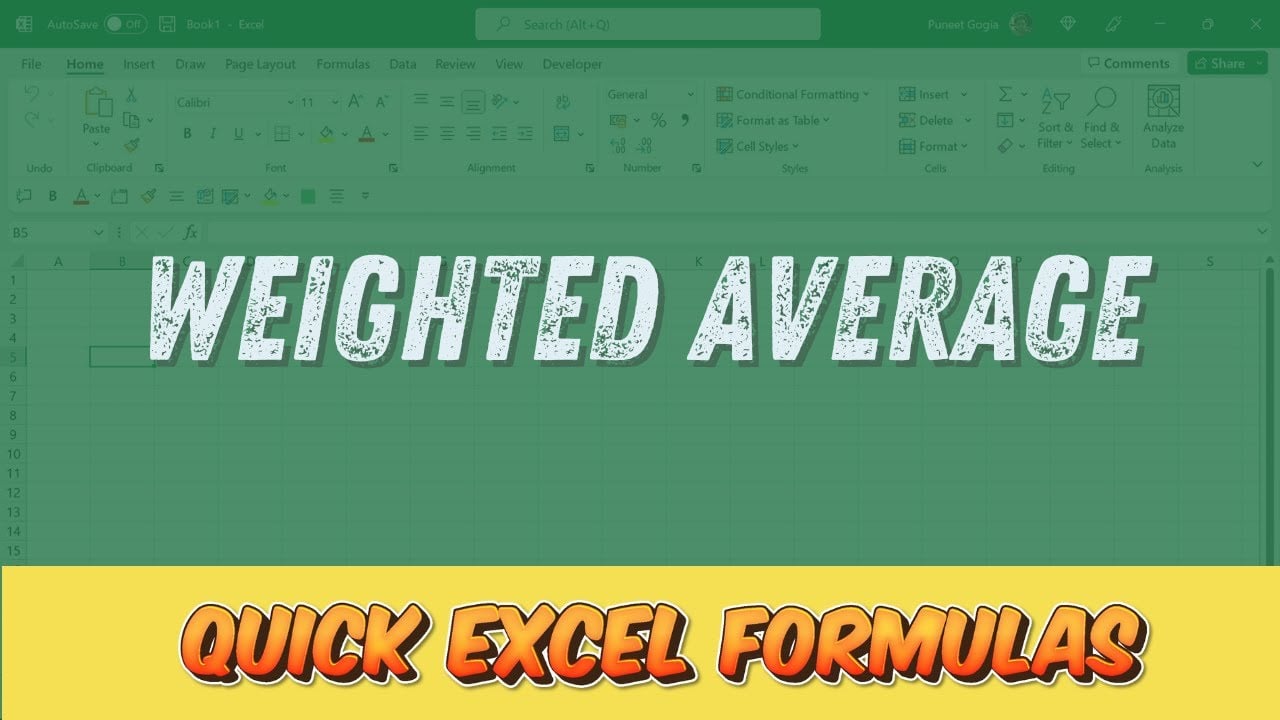 Weighted Average / Excel Formula