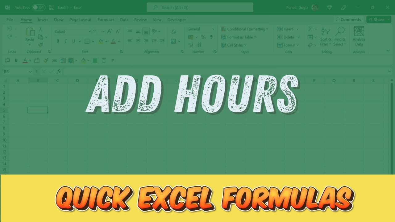 Add Hours Into Time / Excel Formula