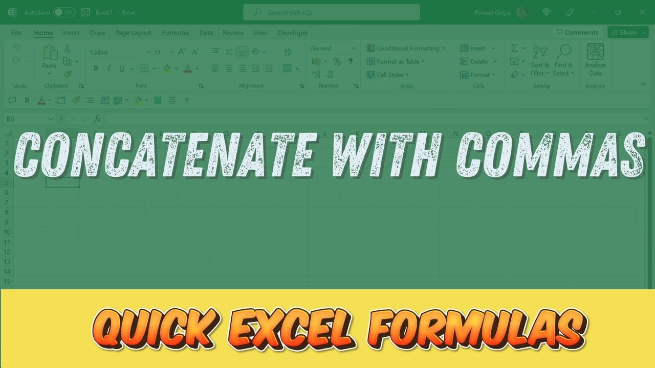 Concatenate Values With Commas / Excel Formula