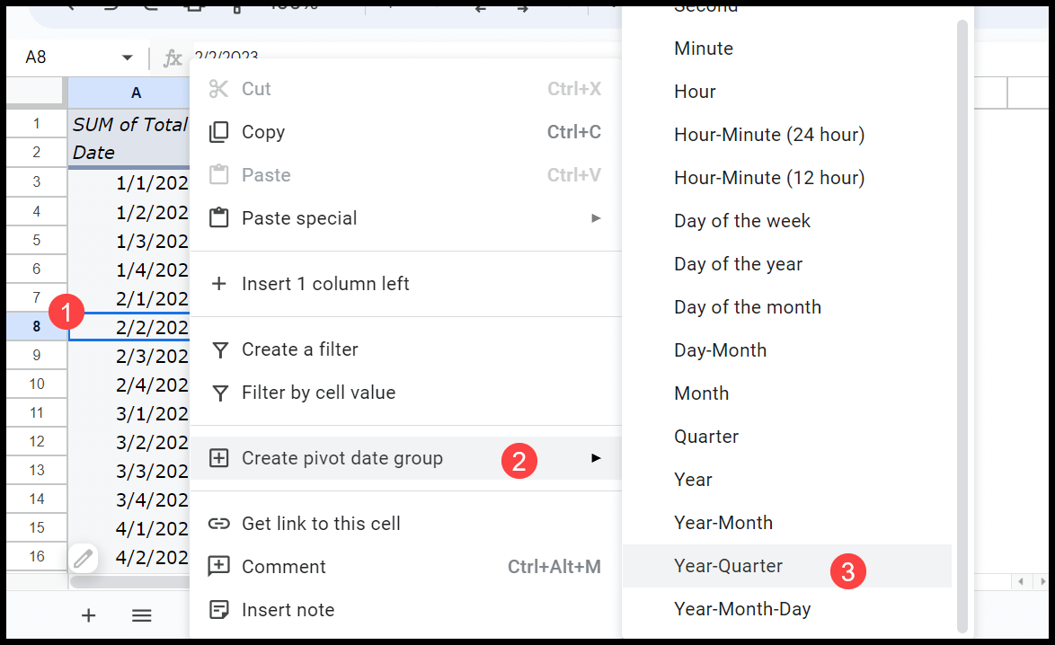 Google Sheets Pivot table - Working with a Pivot Table Guide