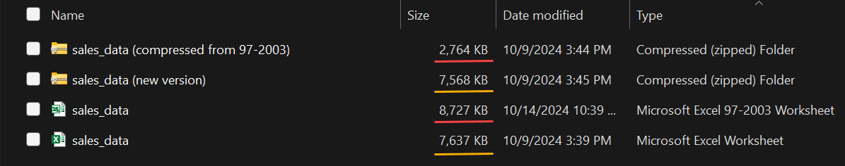 difference-in-size-with-linked-files
