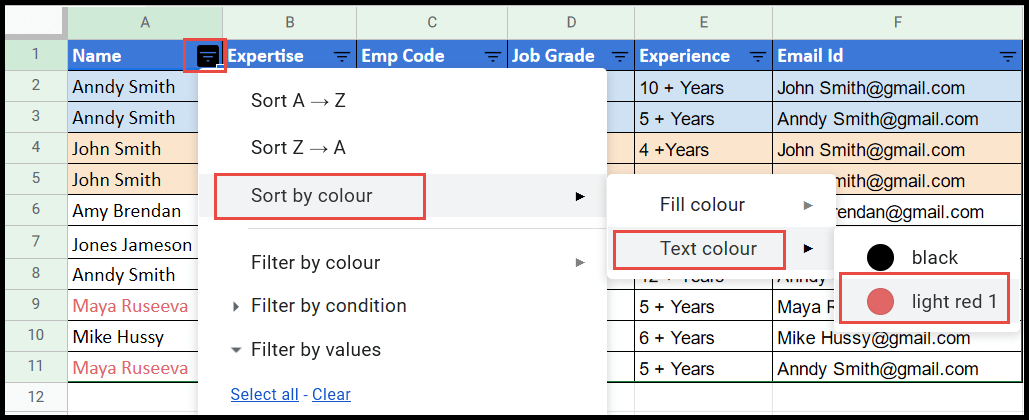 sort-based-on-text-color
