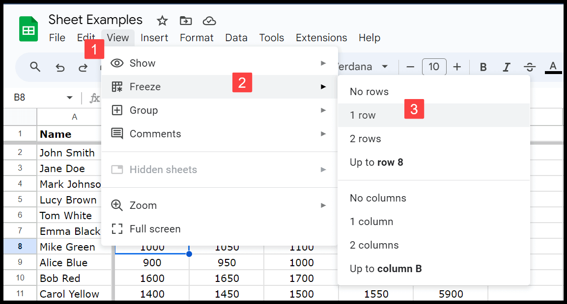 freeze-first-or-multiple-rows