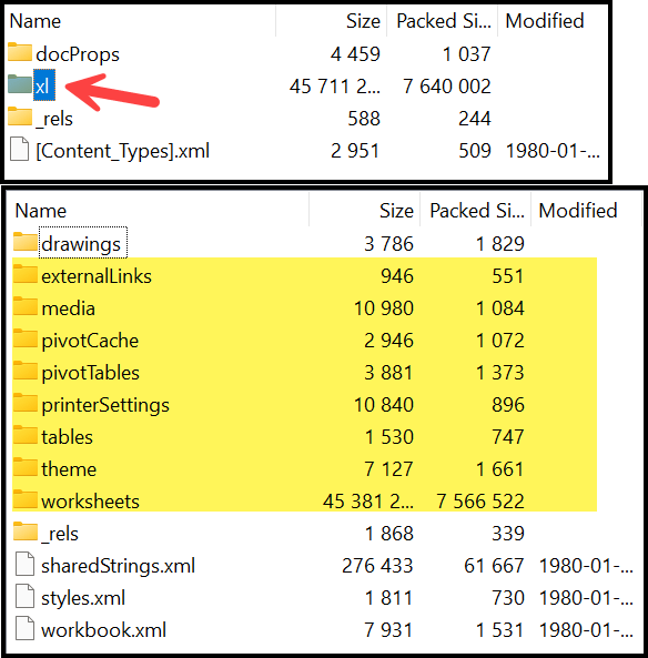 viewing-components-within-the-xl-folder
