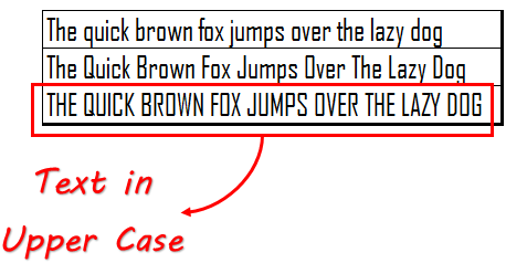 Compare Excel UPPER-Function With Other Cases