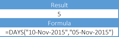 Enter Date Directly In Excel Days Function
