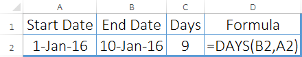 Enter Days In Excel Days Function