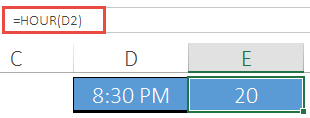 Example-For-Excel-HOUR-Function-Another-Cell-As-A-Reference