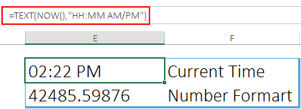 Examples For Excel NOW Function