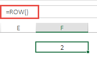Excel For Excel ROW Function Same Cell