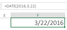 input arguments directly into excel date function