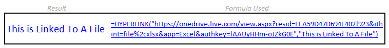 Use Excel HYPERLINK Function To Link To A File In Onedrive