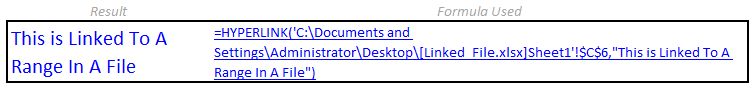 Use Excel HYPERLINK Function To Link To A Range In Same File