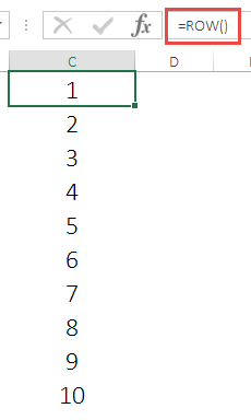 Use Excel ROW Function To Insert Serial Numbers