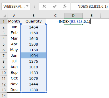 how to use excel index function example with arrays
