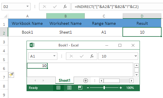 how to use excel indirect function to refer to another workbook
