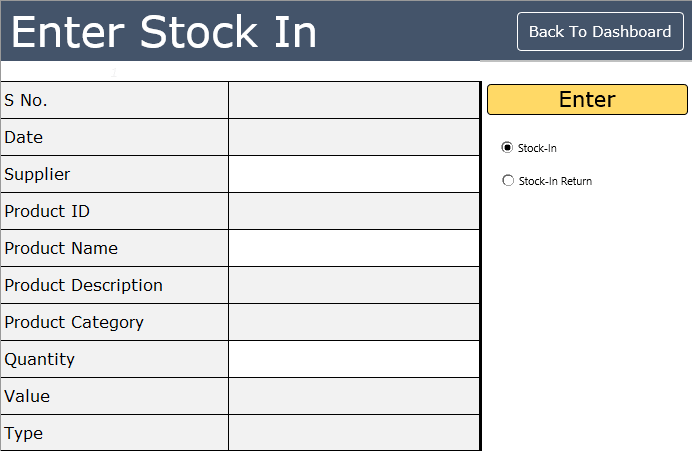 enter stock in in excel inventory management template