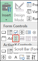 add scrollbar to add a vertical line excel chart