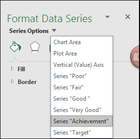 select achievement bar to create a bullet chart in excel