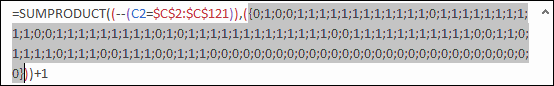 check second part of the formula with minus sign to data table to create rank if with sumproduct for conditional ranking