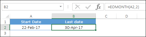 get end of the month date for future month using eomonth