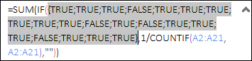 istext to count unique values only text