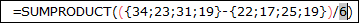 use sumproduct formula to count a specific words from a range 3