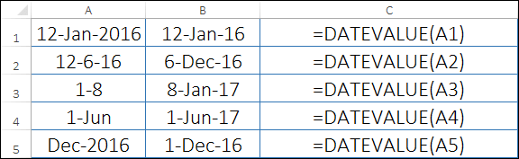 excel datevalue function to get a date serial number