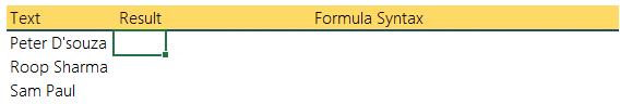 extract first name using left function in excel