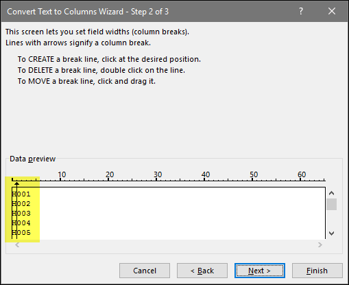 remove-first-character-in-excel-cell-using-text-to-column-click-between