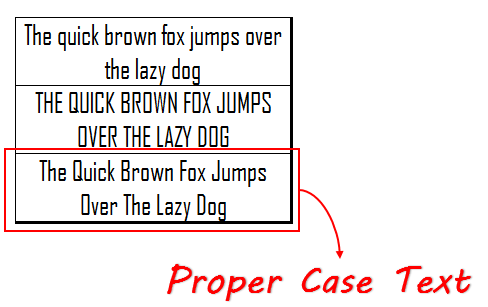 compare text return by proper function with other cases