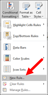 to apply conditional formatting using formulas click on new rule