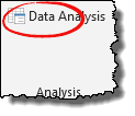 data analysis button to create histogram