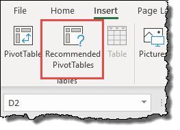 excel pivot table tips tricks to create a pivot table using recommended pivot option