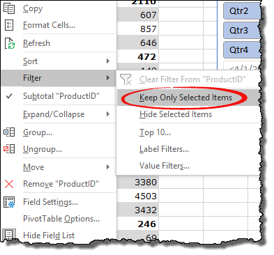 excel pivot table tips tricks to current selection to the filter