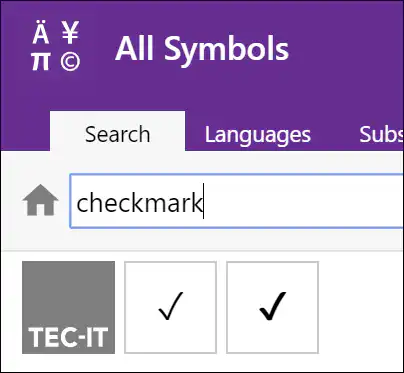 search-for-the-checkmark-from-the-searchbar-and-click-on-it-to-insert-it