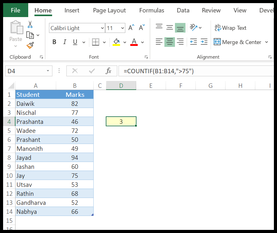 Things about Countifs Excel