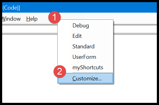 vba-comment-shortcut-click-customize