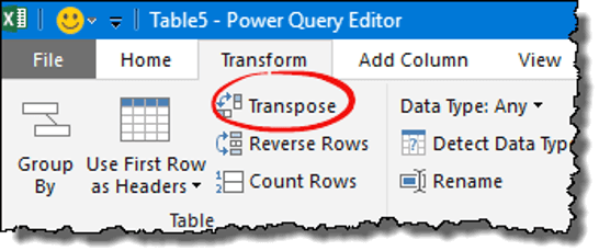 excel power query tips tricks transpose