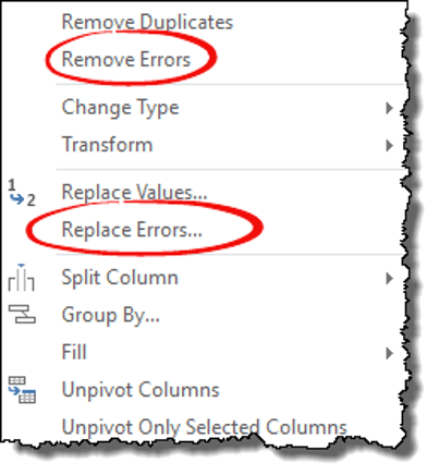 power query tips tricks remove replace errors option