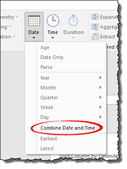 power query tips tricks combine date time option